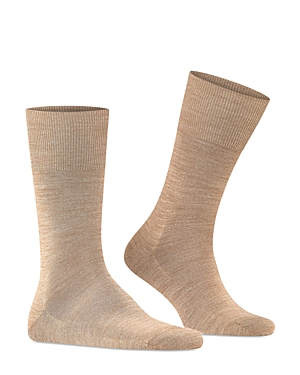 Shop Falke Airport Wool Blend Melange Socks In Nutmeg Melange
