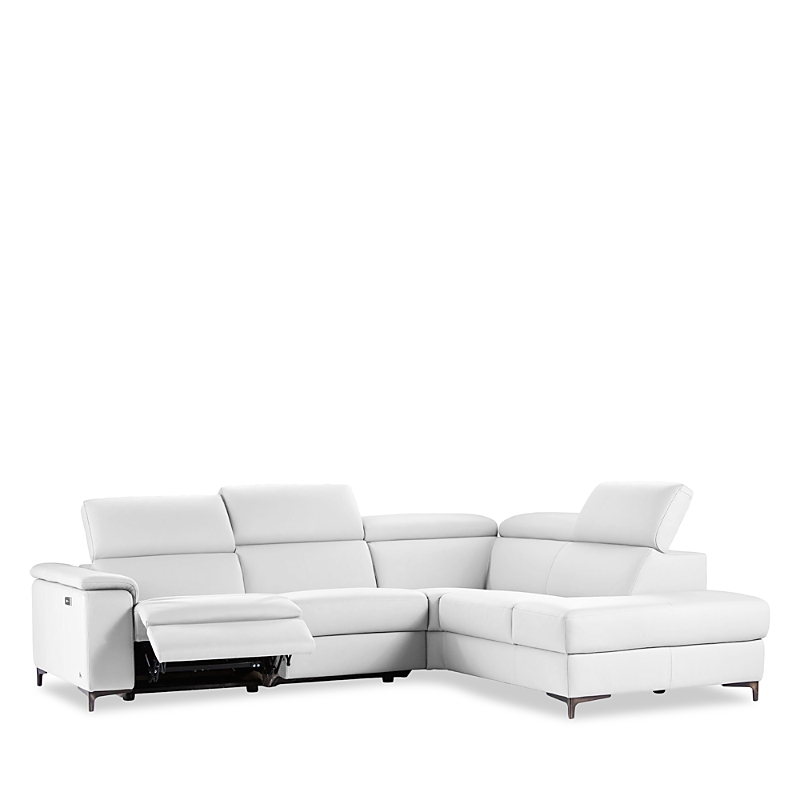 Giuseppe Nicoletti Nuccio Power Reclining Sectional In Torello Puro White