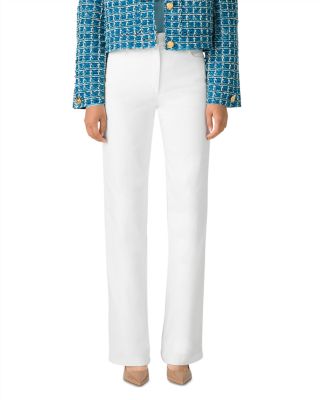 Pantalon Droit Plissé St. John Collection Taille 4 - Couleur Brique, Laine Mixte, Neuf Avec étiquettes