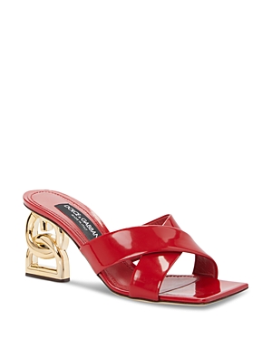 Dolce & Gabbana Women's Slip On Crisscross High Heel Sandals
