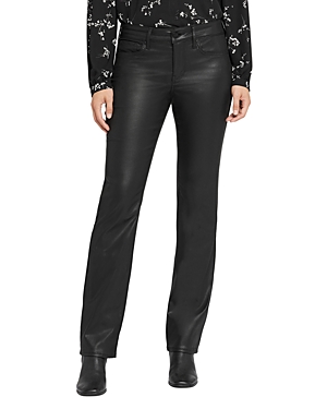 Faux Leather Marilyn Straight Pants In Petite Sculpt-Her™ Collection -  Black Black | NYDJ