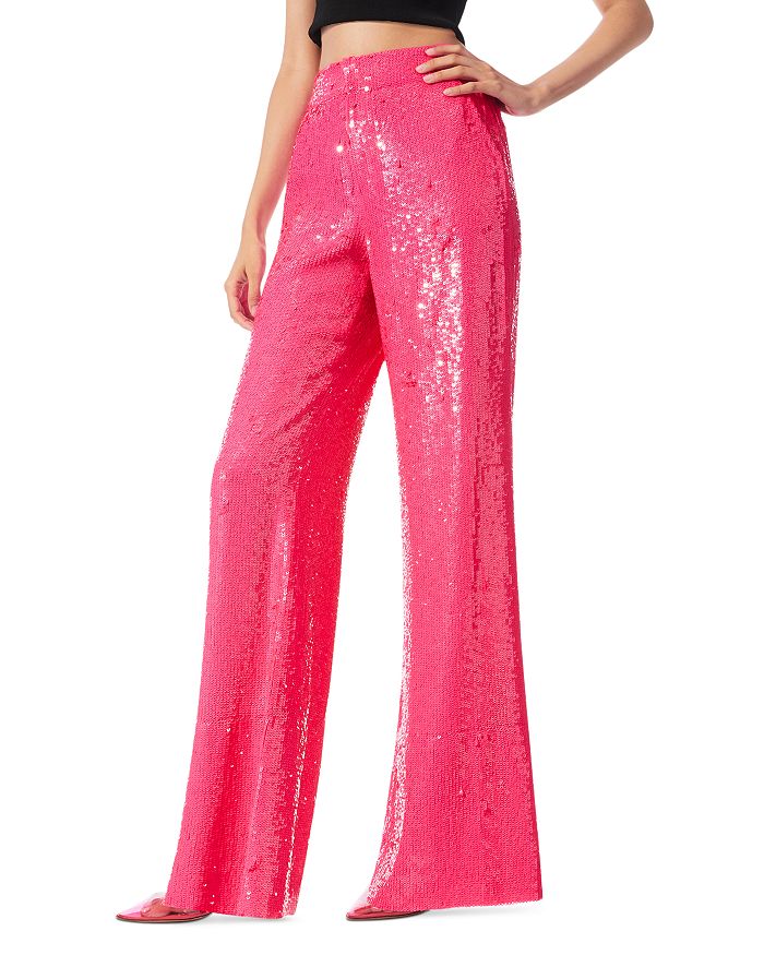 Alice and Olivia Alica and Olivia Dylan Sequined Wide Leg Pants ...