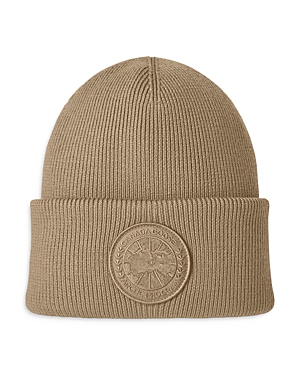 Canada Goose Arctic Disc Merino Wool Logo Patch Ribbed Toque