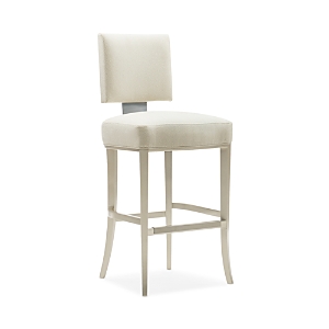 Caracole Reserved Seating Bar Stool In Lightly Brushed Chrome