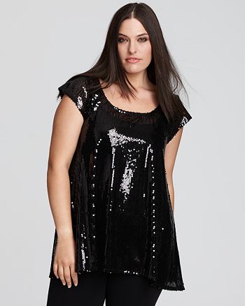 Love Ady Plus Size Sequin Top | Bloomingdale's