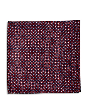The Men's Store At Bloomingdale's Medallion Neat Silk Pocket Square - 100% Exclusive In Navy/red