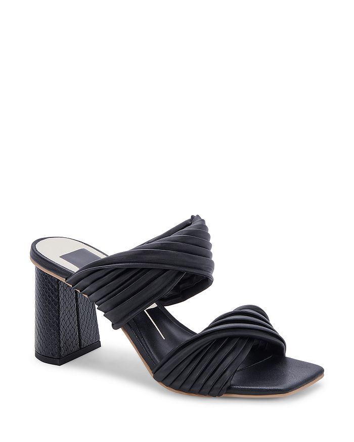 Dolce Vita Women's Pilton Square Toe Pleated Strap High Heel Sandals ...