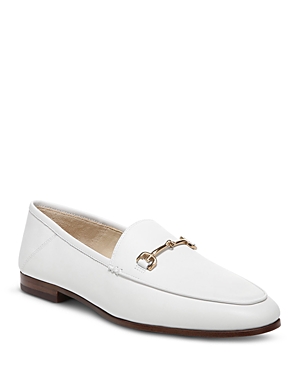 Shop Sam Edelman Women's Loraine Almond Toe Loafers In White Leather
