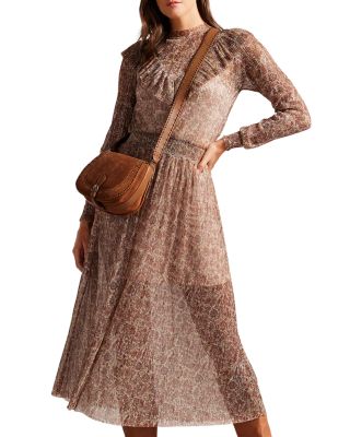 Ted Baker Debbix Printed Long Sleeve Midi Dress | Bloomingdale's Women