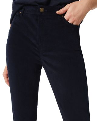 Cotton Blend Velvet Mid Rise Straight Leg Gia Jeans