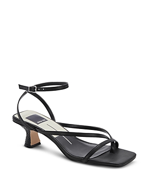 DOLCE VITA WOMEN'S BAYLOR SQUARE TOE BLOCK HEEL THONG SANDALS