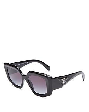 Shop Prada Symbole Geometric Sunglasses, 50mm In Black/purple Gradient