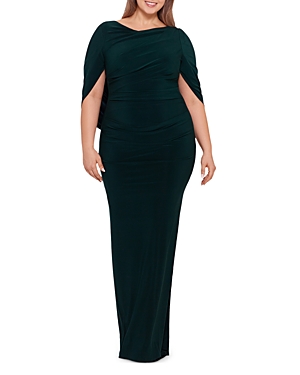 BETSY & ADAM DRAPE BACK GOWN