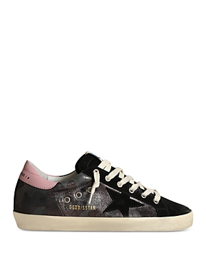 Golden Goose Women's Super-Star Almond Toe Laminated Camouflage Sneakers