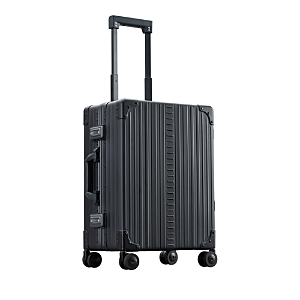 Aleon 21 Aluminum Carry On Spinner Suitcase In Black