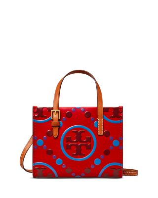 Tory Burch SMALL T MONOGRAM CONTRAST EMBOSSED TOTE - Tory Red