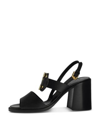 See by Chloé - Women's Chany Logo Accent Black High Heel Sandals