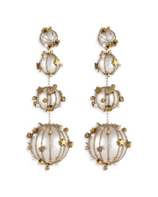 Deepa by Deepa Gurnani Czar Chain Wrapped Faux Pearl Drop Earrings ...