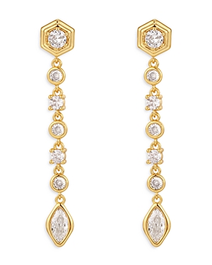 Luv Aj Stellar Bezel Link Drop Earrings in 14K Gold Plated