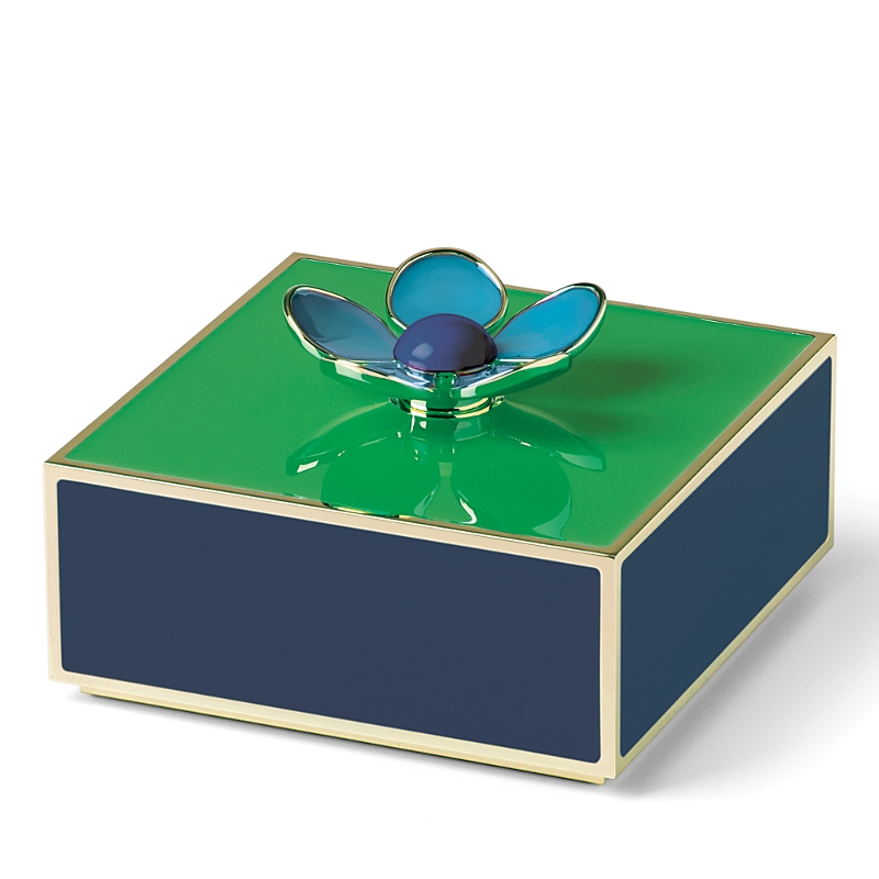 Kate Spade New York Make It Pop Floral Box In Green/navy