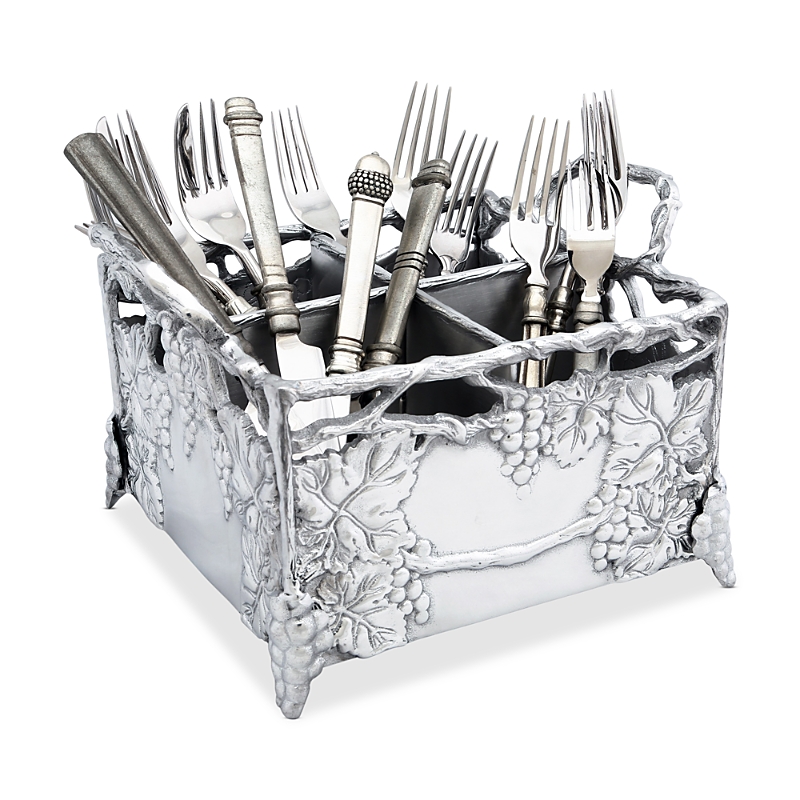 Vagabond House Grapevine Flatware Caddy In Silver