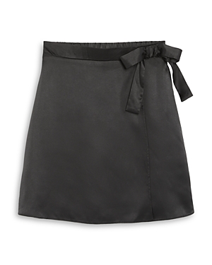 Aqua Girls' Satin Wrap Skirt - Big Kid - 100% Exclusive In Black