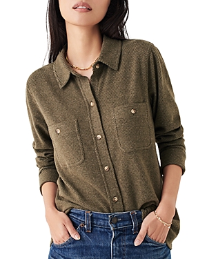 Faherty Legend Knit Button-up Shirt In Olive