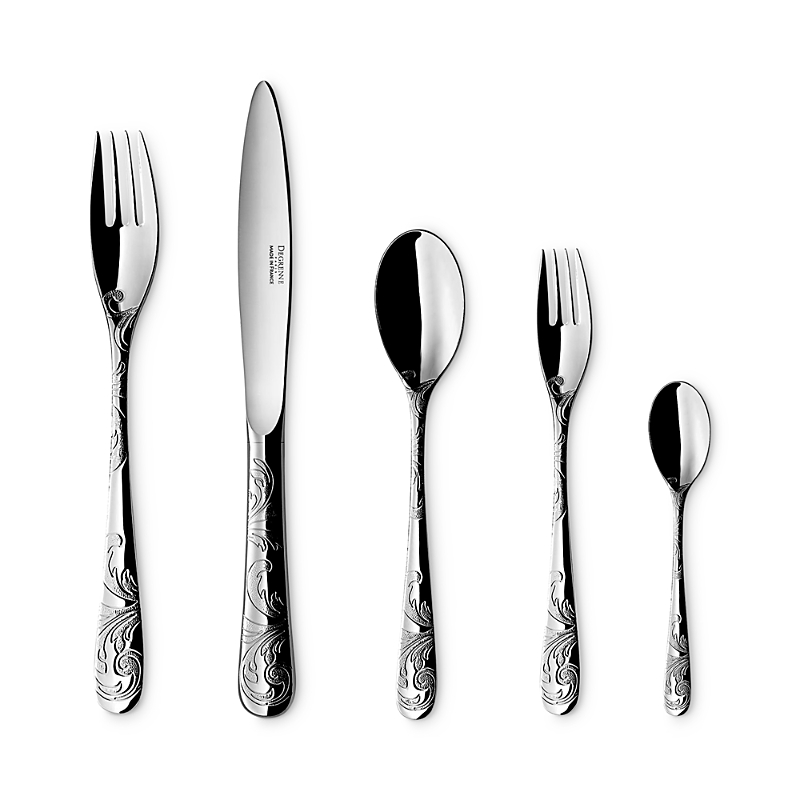 Degrenne Paris Aquatic Couture 5-piece Place Setting In Silver