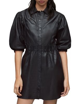 all saints black leather dress All Saints Black Corset Maxi Dress (Small)