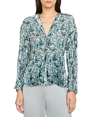 VINCE BERRY BLOOMS PLEATED BLOUSE