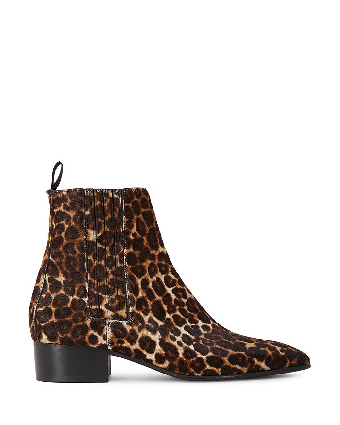 Women's Pointed Toe Animal Print Ankle Booties
