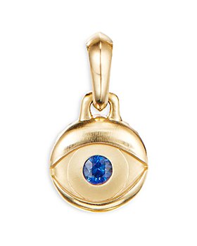 David Yurman - Men's 18K Yellow Gold Blue Sapphire Evil Eye Amulet Pendant