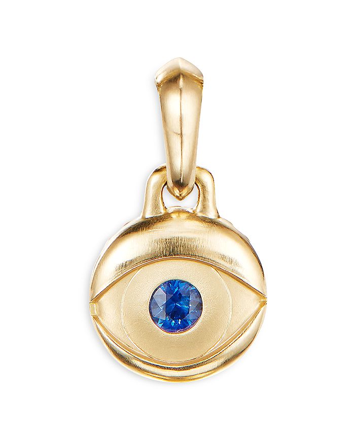 David Yurman - Men's 18K Yellow Gold Blue Sapphire Evil Eye Amulet Pendant
