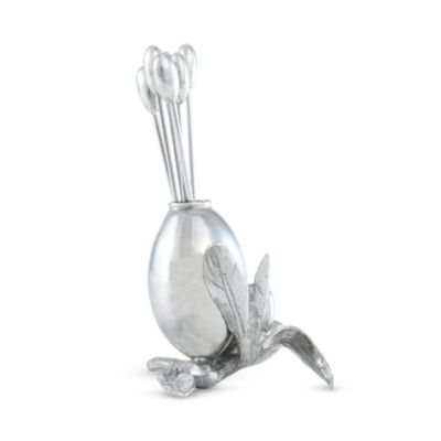 Olive Cheese Picks and Holder Set