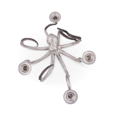 Four Taper Pewter Octopus Candelabrum