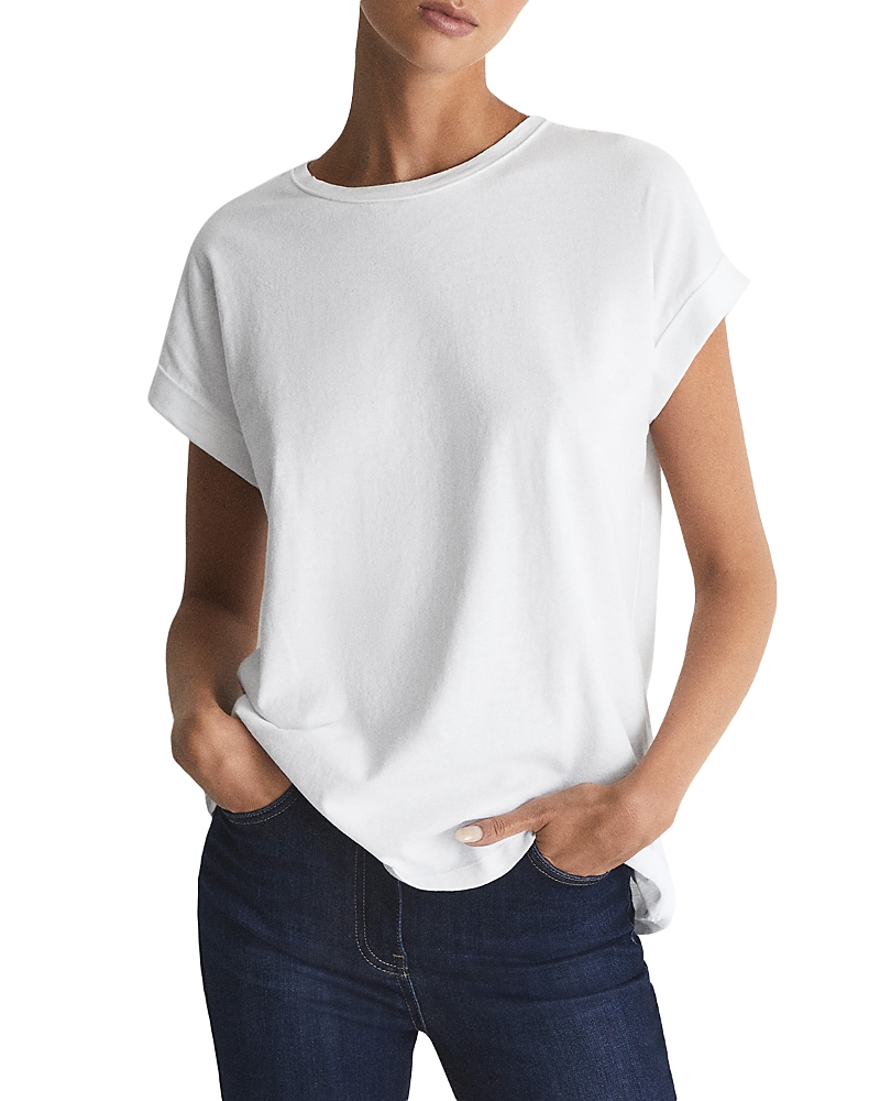 Reiss Tereza Cotton-jersey Crew Neck T-shirt In White