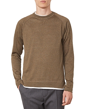 Officine Generale Nate Crewneck Sweater In Olive