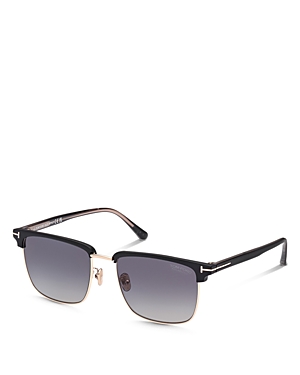 Shop Tom Ford Hudson Square Sunglasses, 55mm In Black/gray Polarized Gradient