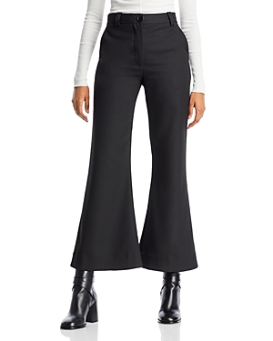 Shop By Malene Birger Carass Cropped Flared Leg Pants In Black