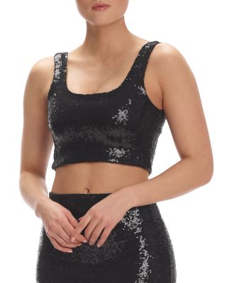 Commando Sequin Crop Top In Black