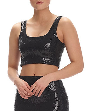 Commando Sequin Crop Top In Black