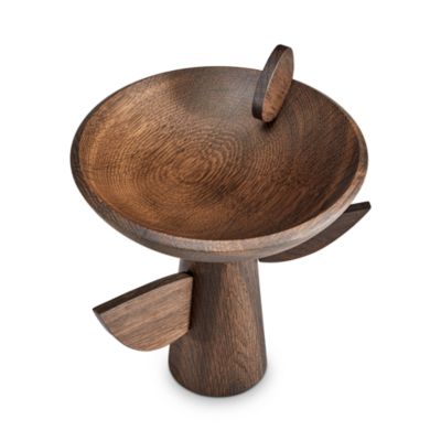 Kelly Behun Brown Leaf Bowl on Stand