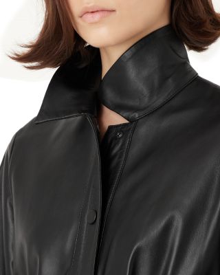 fazx leather dress Fifth Ave Faux Leather Midi Dress Black