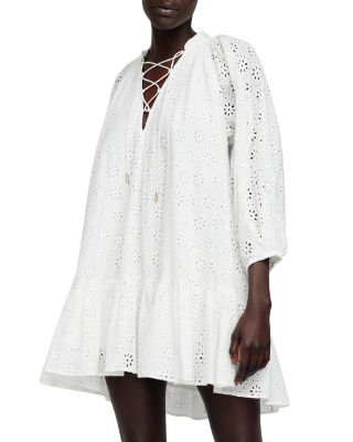 tweed u neckline solid mini dress English Factory