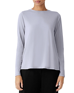 Eileen Fisher Boxy Long Sleeve Top In Dlphn