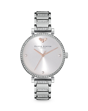 Olivia Burton Belgrave Crystal Bracelet Watch, 32mm In Silver