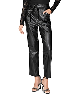 PAIGE KINA FAUX LEATHER STRAIGHT PANTS