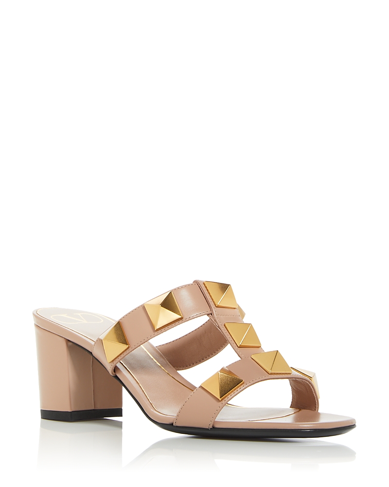 Valentino Roman Stud 60 Leather Sandal In Rose