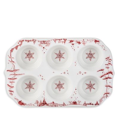 Juliska Country Estate Winter Frolic Ruby Muffin Dish