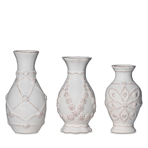 Juliska Jardins Du Monde Whitewash Mini Vases, Set of 3